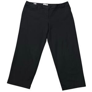 Liz Claiborne Pants WMNS 16W Emma Crop High Rise Black Stretch Straight Zip Fly